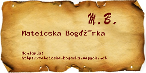 Mateicska Bogárka névjegykártya